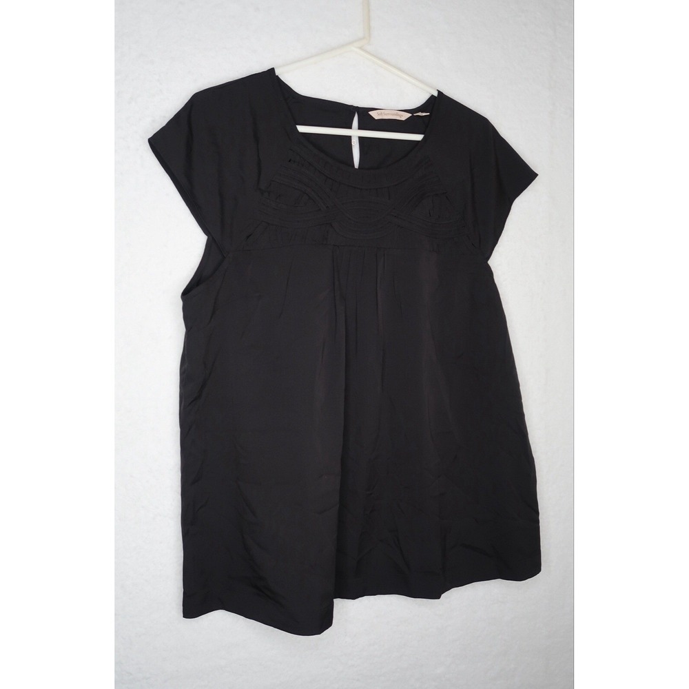 Soft Surroundings Women's Black Blouse Sz L Casual Lightweight Summer vacation